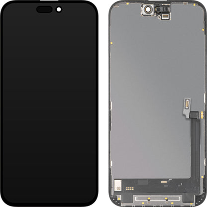 Display con Touchscreen MP compatibile con Apple iPhone 16 Plus, con Cornice, Versione Soft OLED IC Movable FHD, Nero