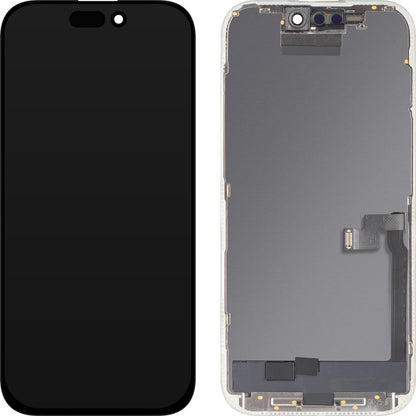Display con Touchscreen MP compatibile con Apple iPhone 16 Pro, con Cornice, Versione OLED FHD Diagnostic, Nero