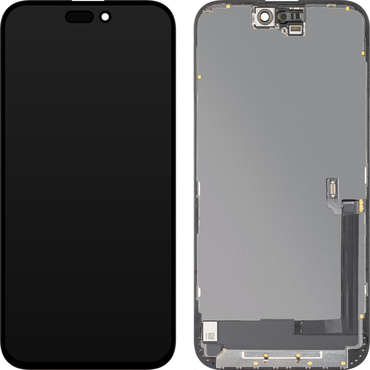 Display con Touchscreen MP compatibile con Apple iPhone 16 Plus, con Cornice, Versione OLED FHD Diagnostic, Nero