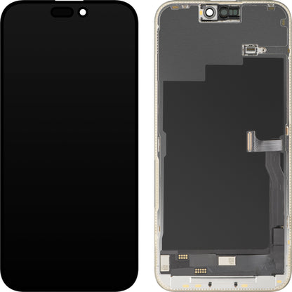Display con Touchscreen MP compatibile con Apple iPhone 15 Pro Max, con Cornice, Versione OLED FHD Diagnostic, Nero