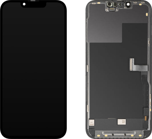 Display con Touchscreen MP compatibile con Apple iPhone 13 Pro, con Cornice, Versione OLED FHD Diagnostic, Nero
