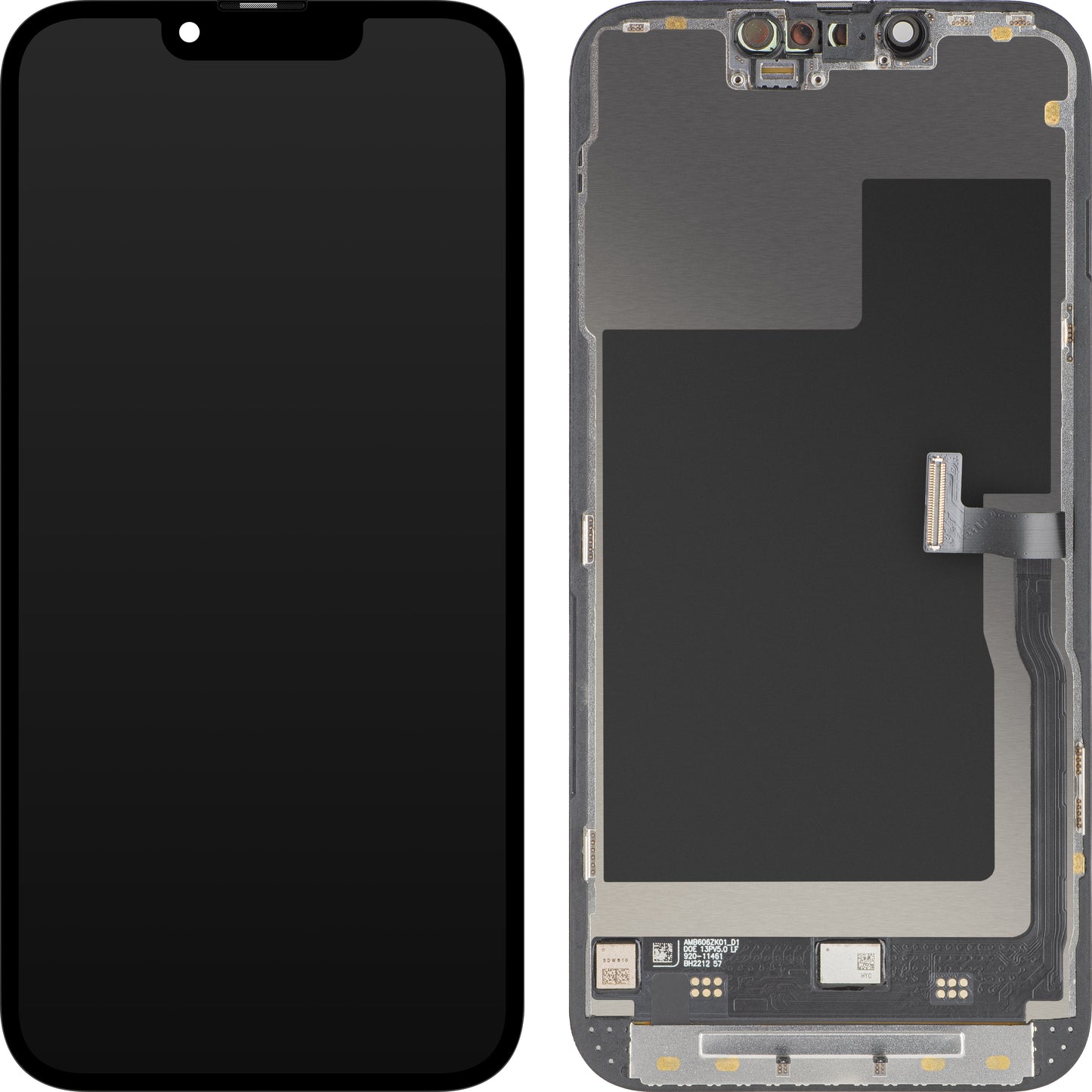 Display con Touchscreen MP compatibile con Apple iPhone 13 Pro, con Cornice, Versione Premium Soft OLED FHD 120Hz, Nero