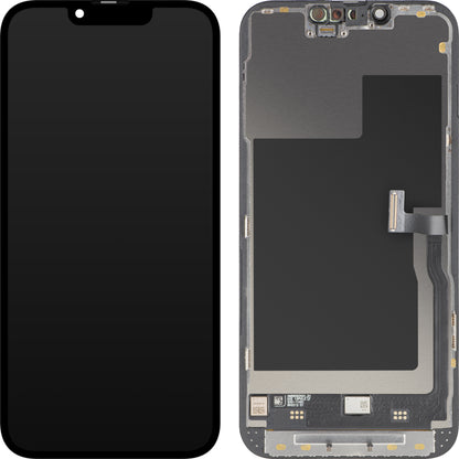 Display con Touchscreen MP compatibile con Apple iPhone 13 Pro, con Cornice, Versione Premium Soft OLED FHD 120Hz, Nero