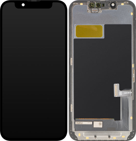 Display con Touchscreen MP compatibile con Apple iPhone 13 mini, con Cornice, Versione OLED FHD IC Movable, Nero
