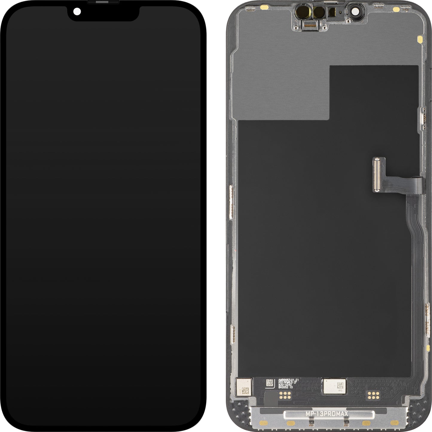 Display con Touchscreen MP compatibile con Apple iPhone 13 Pro Max, con Cornice, Versione Premium Soft OLED FHD 120Hz Diagnostico, Nero