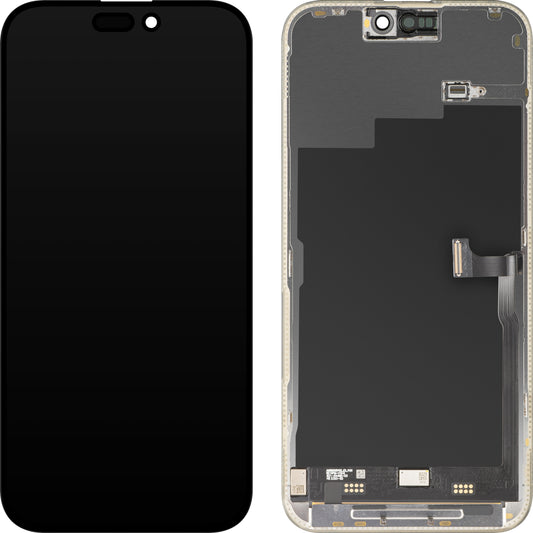 Display con Touchscreen MP compatibile con Apple iPhone 15 Pro Max, con Cornice, Versione Premium Soft OLED FHD 120Hz, Nero, Ricondizionato