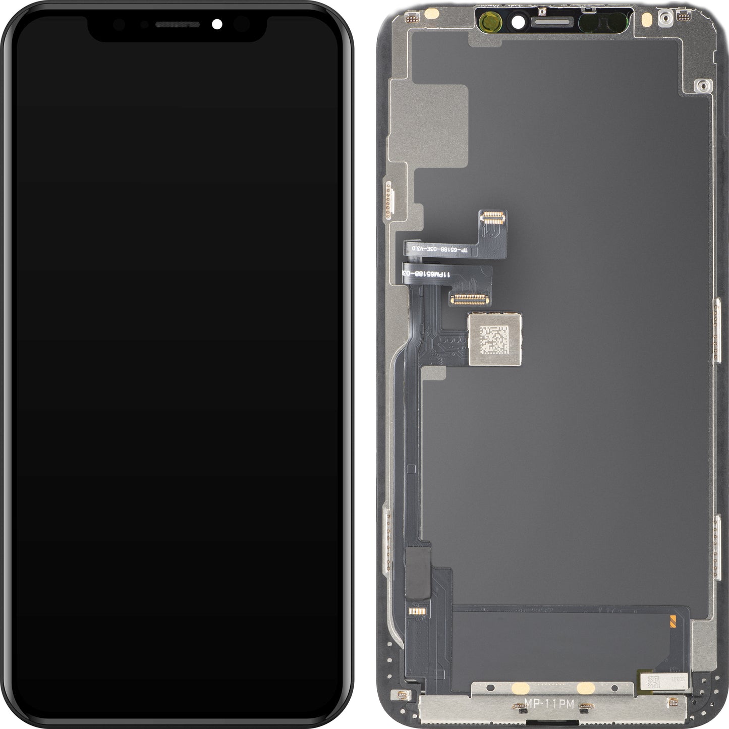Display con Touchscreen MP compatibile con Apple iPhone 11 Pro Max, con Cornice, Versione OLED FHD IC Movable, Nero