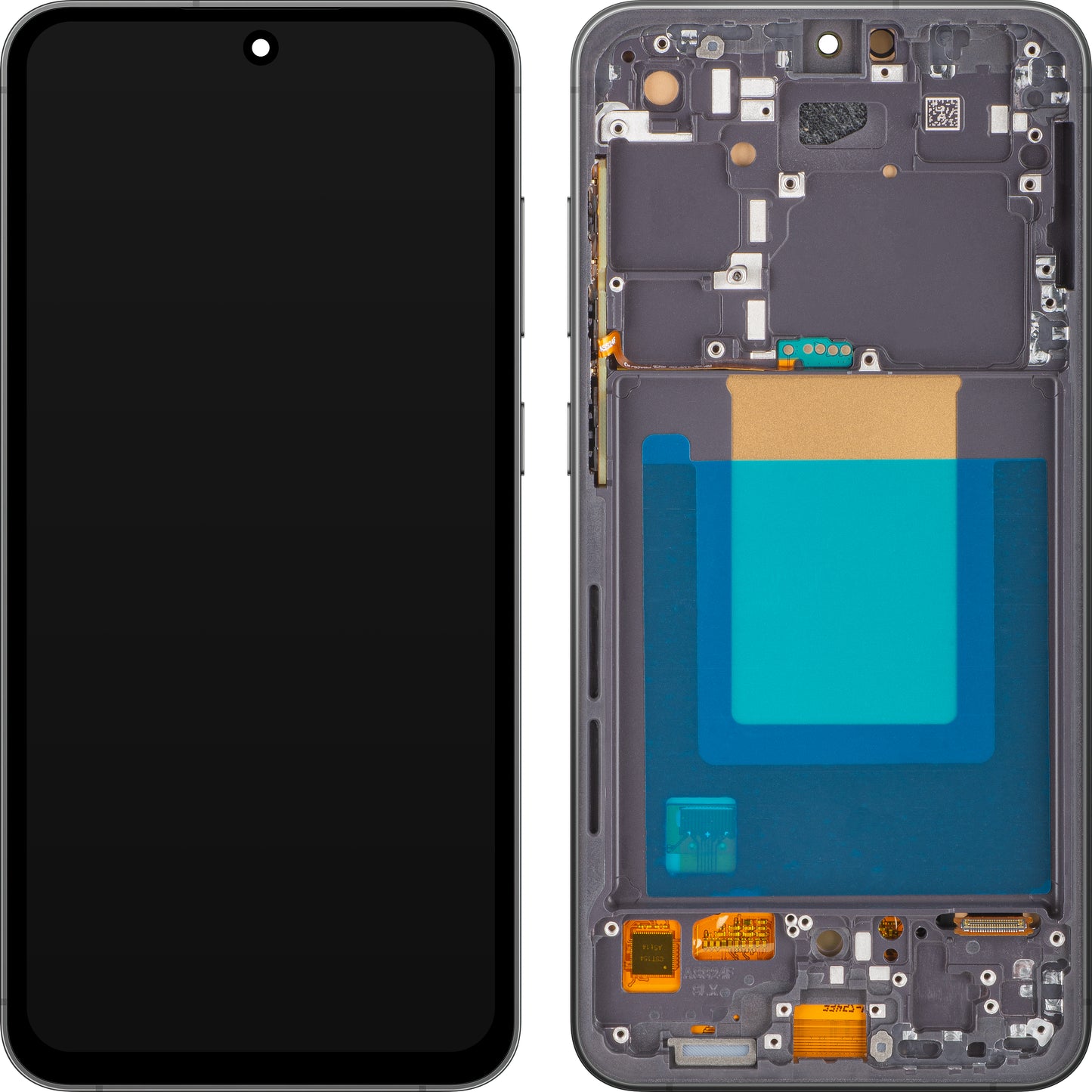 Display con Touchscreen MP compatibile con Samsung Galaxy S24 FE S721, con Cornice, Versione OLED, Nero