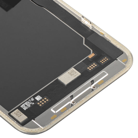 Display con Touchscreen MP compatibile con Apple iPhone 15 Pro Max, con Cornice, Versione Soft OLED IC Movable 120Hz FHD, Nero