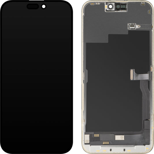 Display con Touchscreen MP compatibile con Apple iPhone 15 Pro Max, con Cornice, Versione OLED FHD Diagnostica, Nero, Ricondizionato