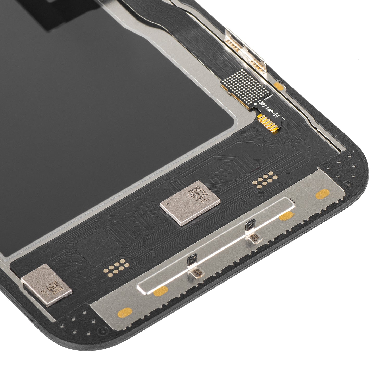 Display con Touchscreen MP compatibile con Apple iPhone 13 Pro, con Cornice, Versione Soft OLED IC Movable 120Hz FHD, Nero