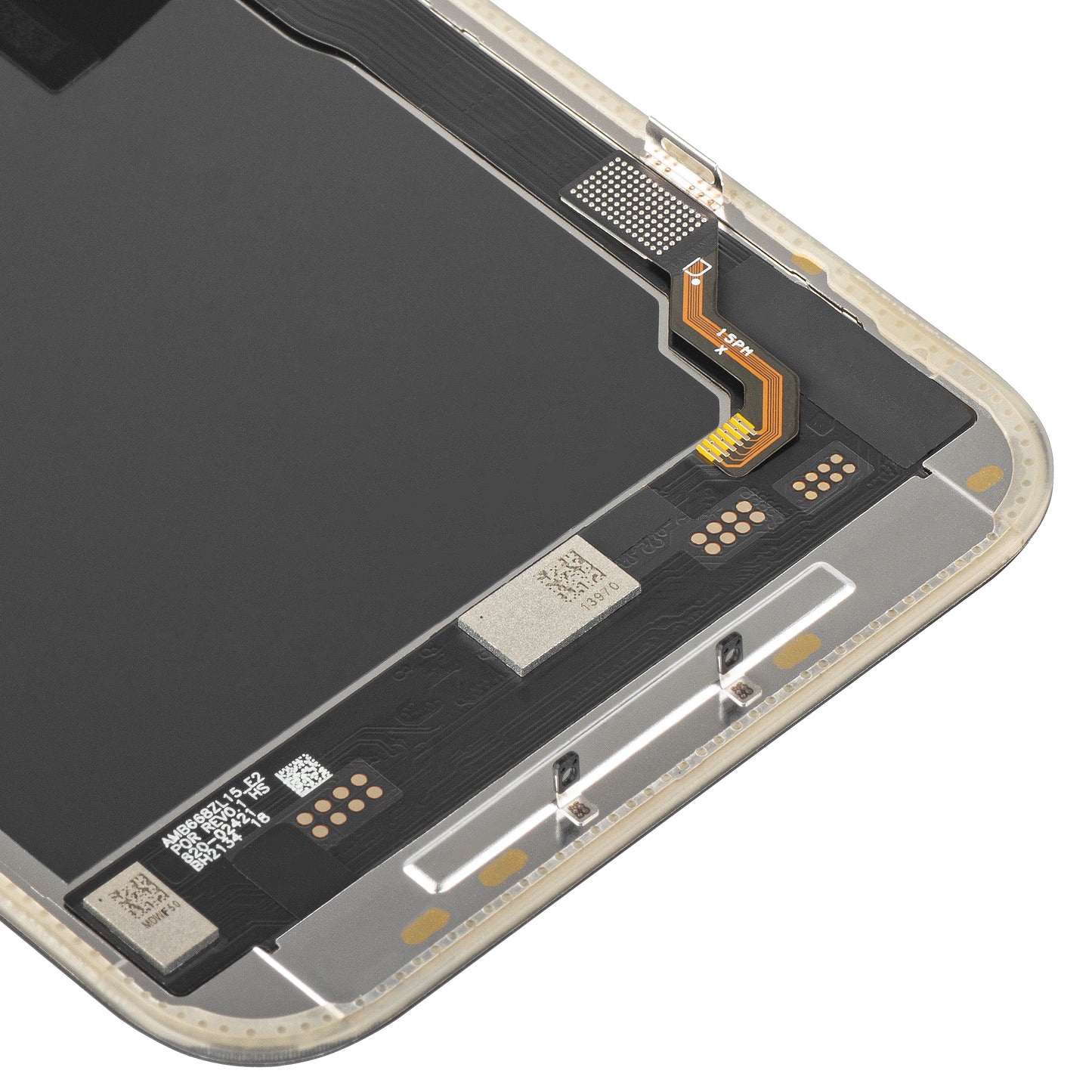 Display con Touchscreen MP compatibile con Apple iPhone 15 Pro Max, con Cornice, Versione Soft OLED IC Movable 120Hz FHD, Nero