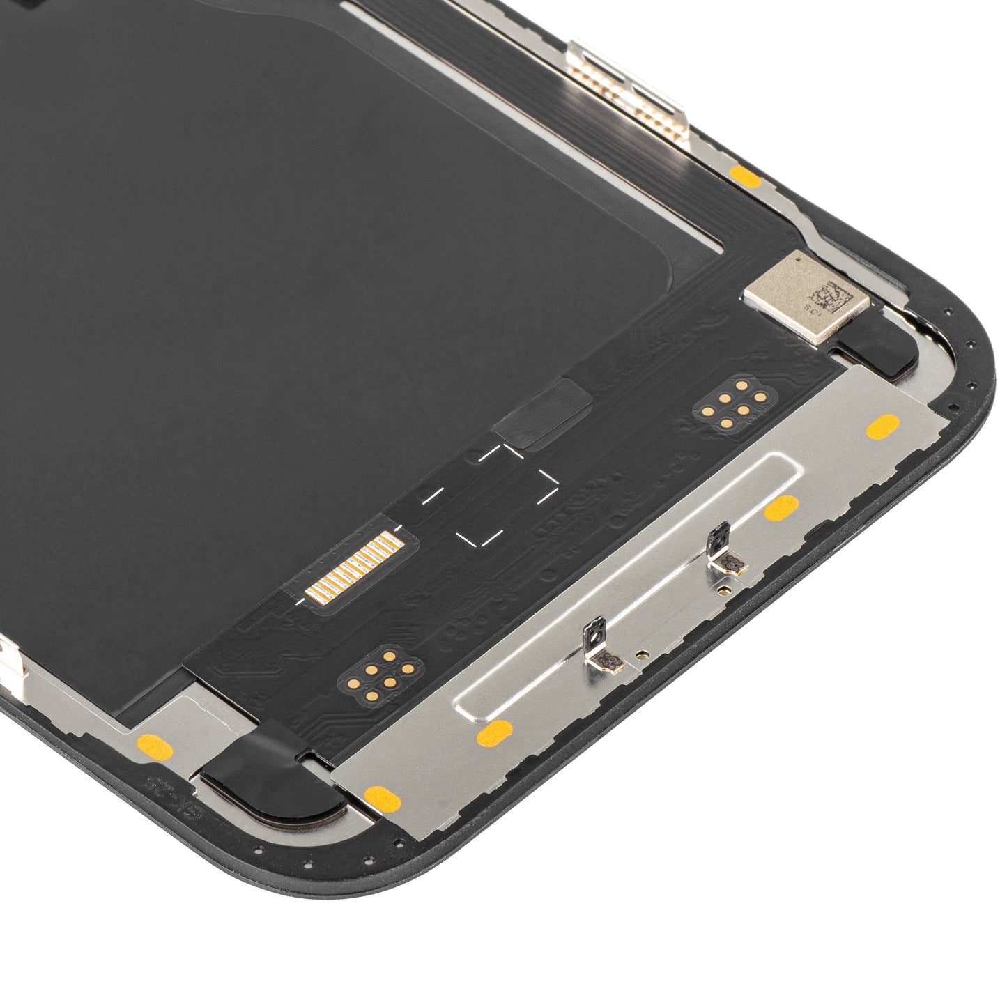 Display con Touchscreen MP compatibile con Apple iPhone 12 Pro Max, con Cornice, Versione Soft OLED IC Movable FHD, Nero