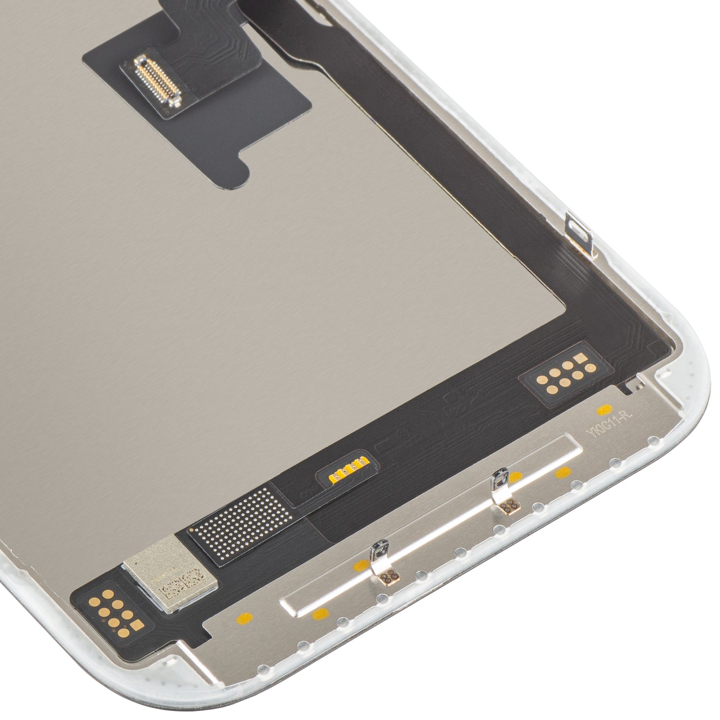 Display con Touchscreen MP compatibile con Apple iPhone 16 Pro, con Cornice, Versione Soft OLED FHD 120Hz IC Movable, Nero