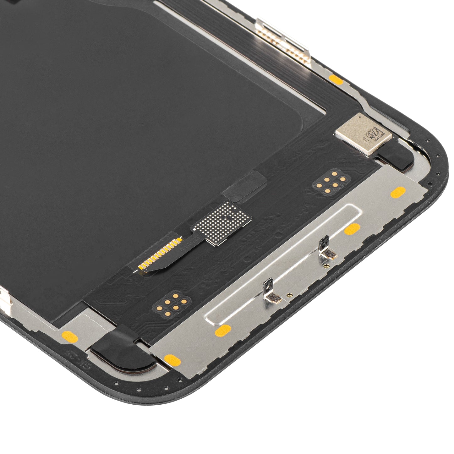 Display con Touchscreen MP compatibile con Apple iPhone 12 Pro Max, con Cornice, Versione Soft OLED IC Movable FHD, Nero