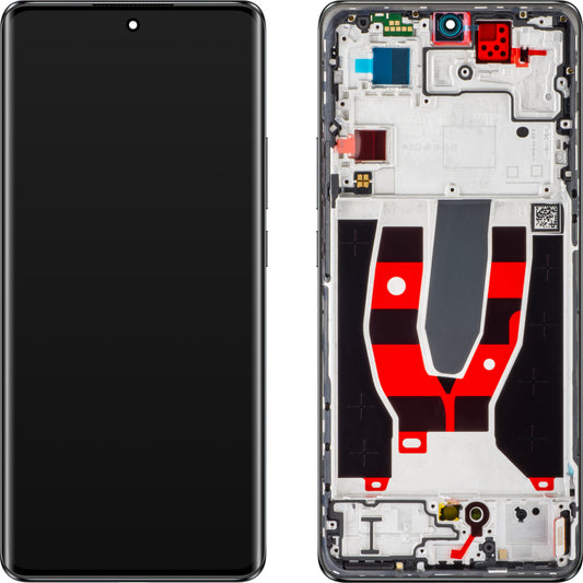 Oppo Reno10 Display touchscreen con cornice, nero (grigio argentato), Service Pack 621029000060