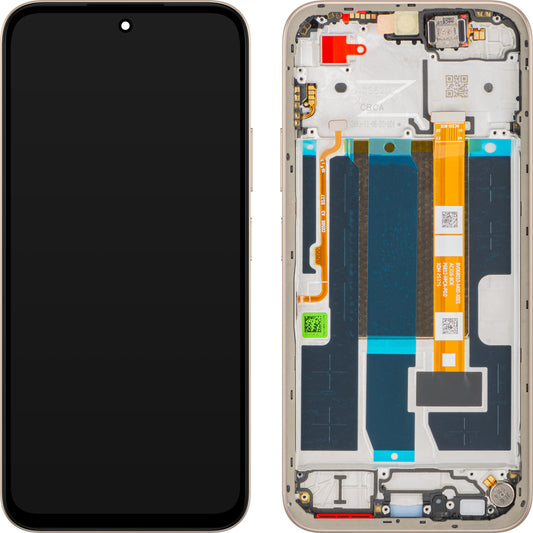 Oppo A6 Display with Touchscreen, Frame, Gold (Aurora Gold), Service Pack 621029000760