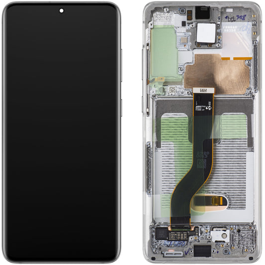 Display con Touchscreen Samsung Galaxy S20+ 5G G986 / S20+ G985, con Cornice, Bianco (Cloud White), Service Pack GH82-31441B