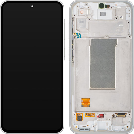 Display con Touchscreen Samsung Galaxy A36 A366, con Cornice, Bianco, Service Pack GH82-36841B