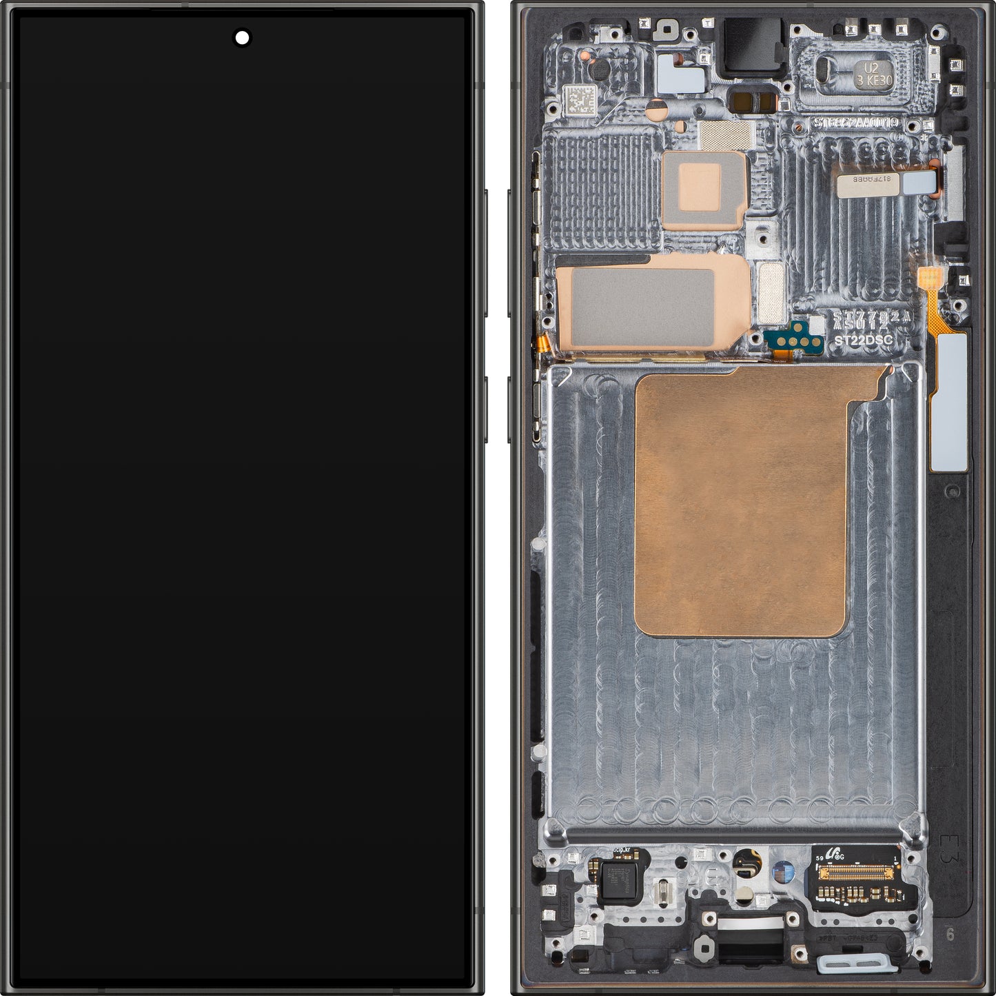 Display touchscreen Samsung Galaxy S24 Ultra S928 con cornice, nero titanio, Service Pack GH82-33396B 
