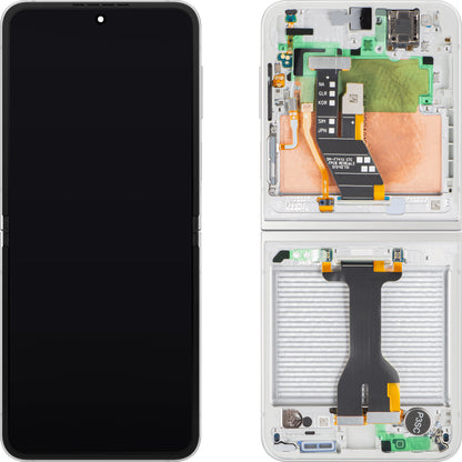 Display con Touchscreen Samsung Galaxy Z Flip6 F741, con Cornice, Sub Inner, Bianco, Service Pack GH82-35014F