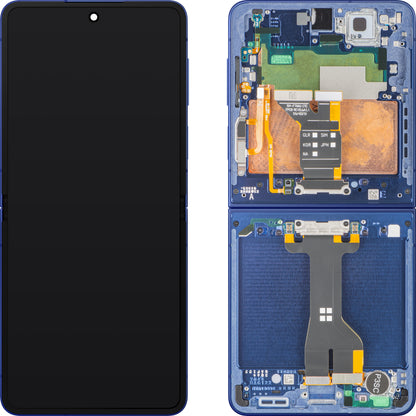 Display con Touchscreen Samsung Galaxy Z Flip7 F766, Con Cornice, Sotto Inner, Blu (Blue Shadow), Service Pack GH82-37581A