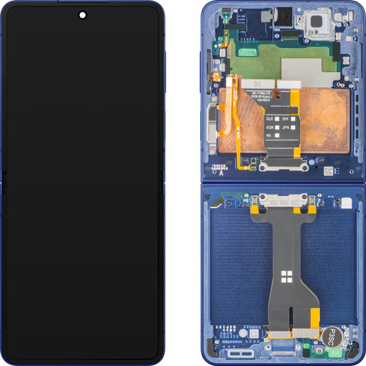 Display con Touchscreen Samsung Galaxy Z Flip7 F766, Con Cornice, Sotto Inner, Blu (Blue Shadow), Service Pack GH82-37581A