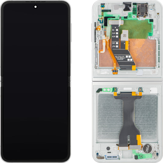 Display con Touchscreen Samsung Galaxy Z Flip7 FE F761, con Cornice, Sub Inner, Bianco, Service Pack GH82-37734B