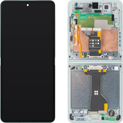 Display con Touchscreen Samsung Galaxy Z Flip7 F766, con Cornice, Sub Inner, Verde (Mint), Service Pack GH82-37581E
