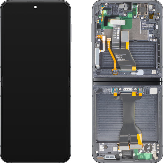Display con Touchscreen Samsung Galaxy Z Flip5 F731, con Cornice, Sub Inner, Grigio (Graphite), Service Pack GH82-31827A
