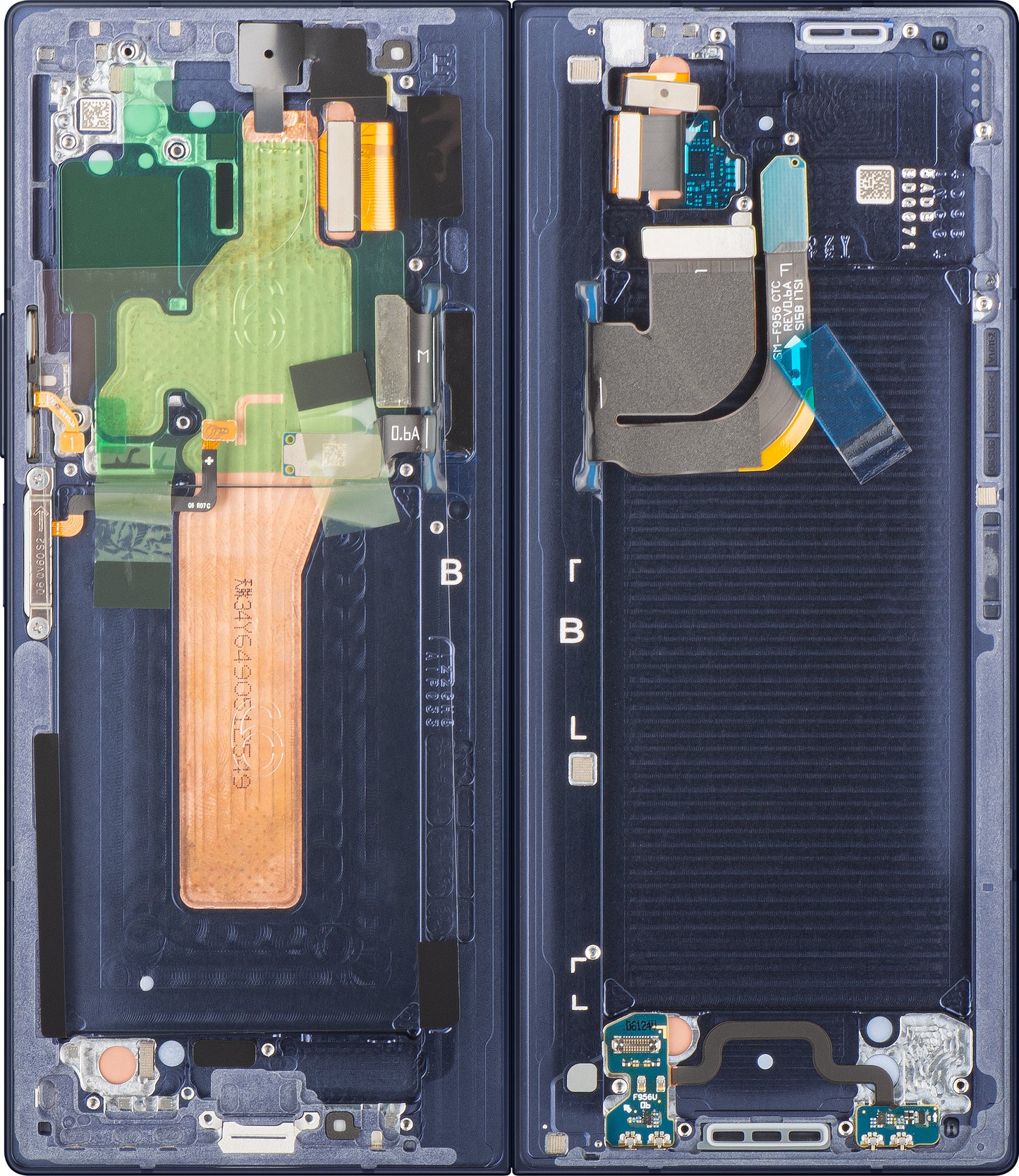 Display con Touchscreen Samsung Galaxy Z Fold6 F956, con Cornice, Sub Inner, Blu Navy (Navy), Service Pack GH82-35042C