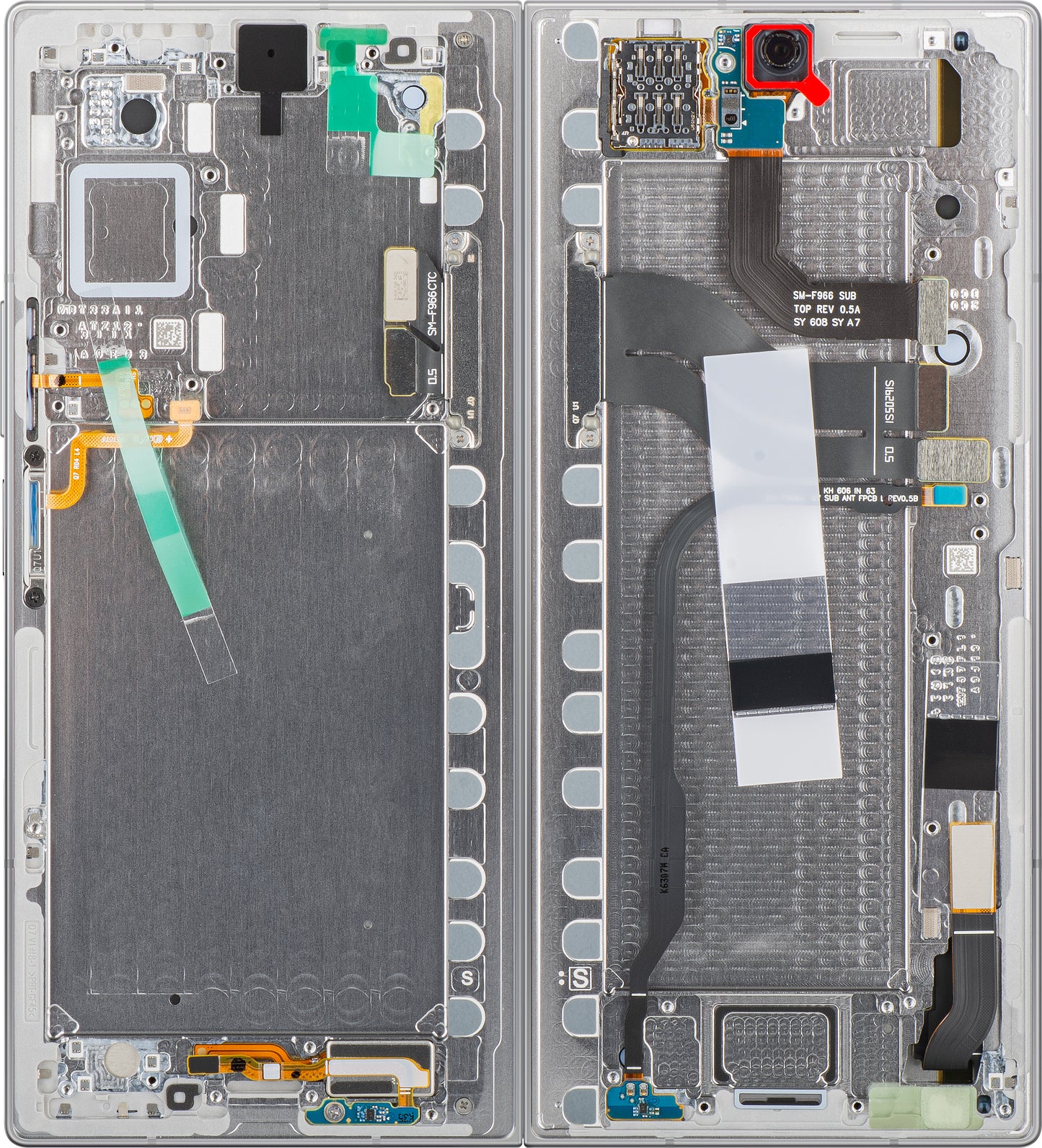 Display con Touchscreen Samsung Galaxy Z Fold7 F966, con Cornice, Sub Inner, Argento (Silver Shadow), Service Pack GH82-37548A