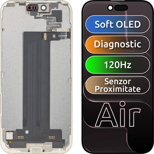 Display con Touchscreen e Sensore di Prossimità Luce MP compatibile con Apple iPhone 17 Air, con Cornice, Versione Software OLED FHD 120Hz Diagnostica, Nero