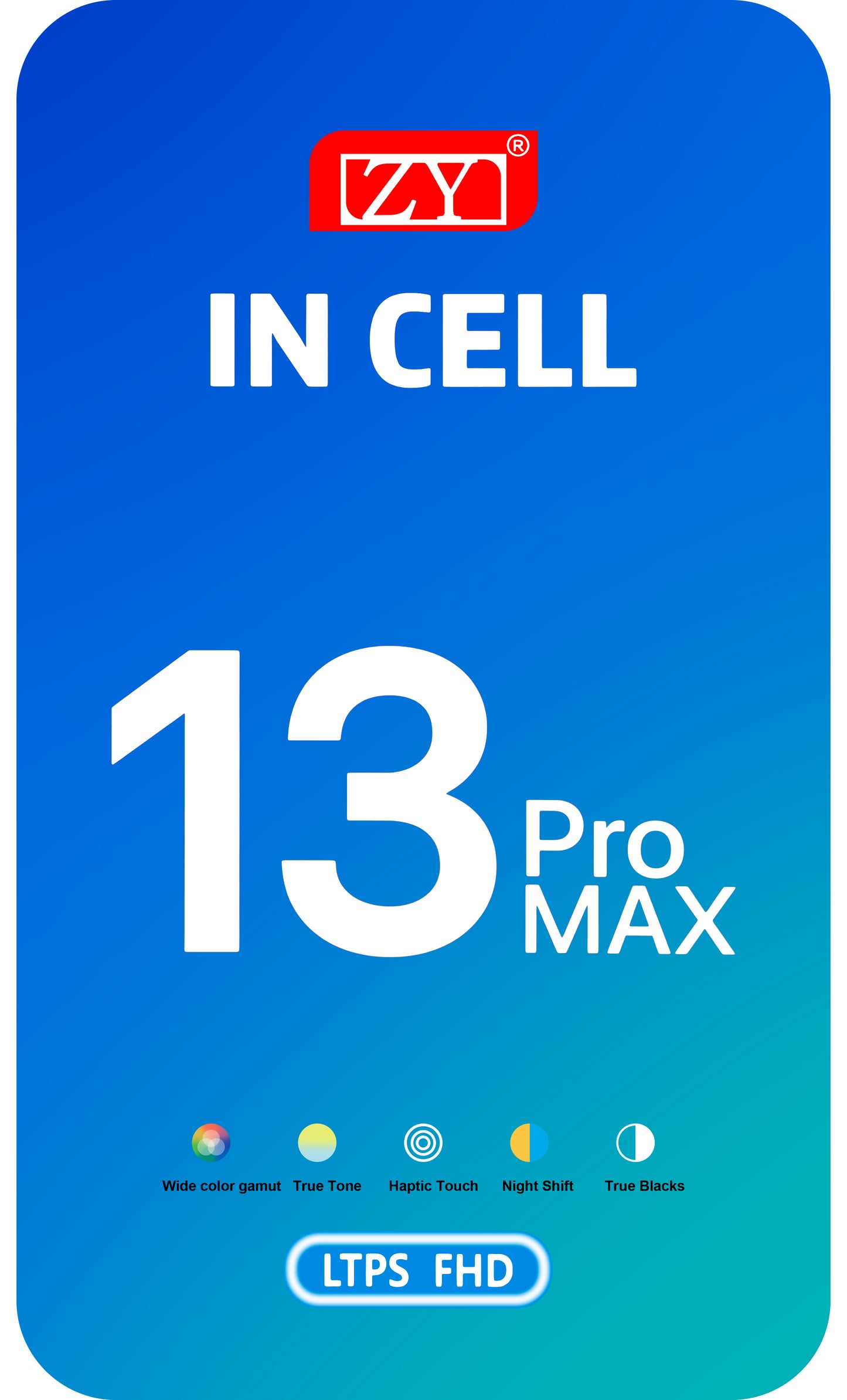 ZY Touchscreen Display for Apple iPhone 13 Pro Max, with Frame, In-Cell IC Movable LCD Version, Black