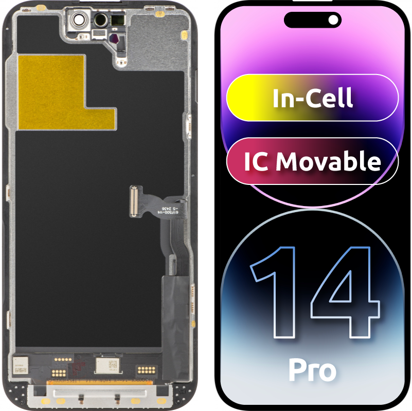 ZY Display touchscreen per Apple iPhone 14 Pro, con cornice, versione LCD mobile In-Cell IC, nero 