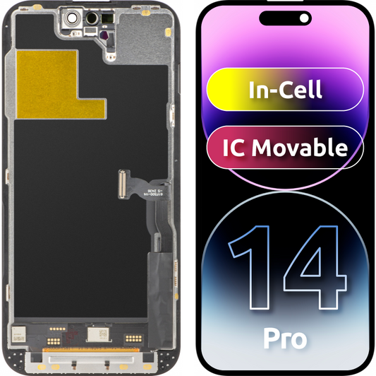 ZY Display touchscreen per Apple iPhone 14 Pro, con cornice, versione LCD mobile In-Cell IC, nero 