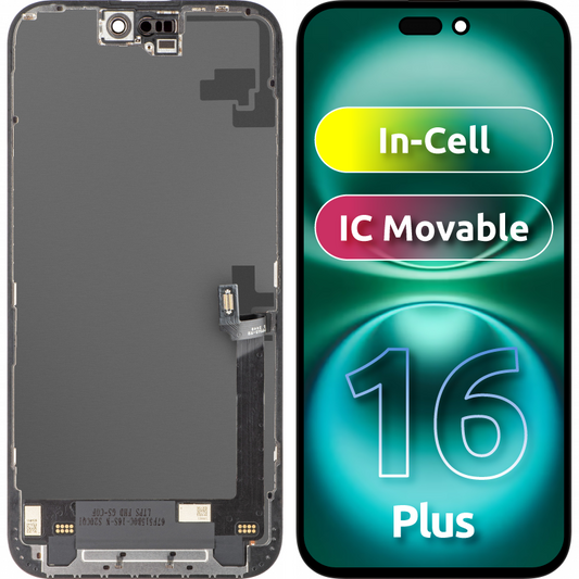 Display con Touchscreen ZY per Apple iPhone 16 Plus, con Cornice, Versione LCD In-Cell, Nero