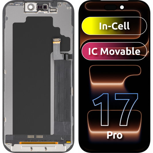 Display con Touchscreen ZY per Apple iPhone 17 Pro, con Cornice, Versione LCD In-Cell IC Movable, Nero