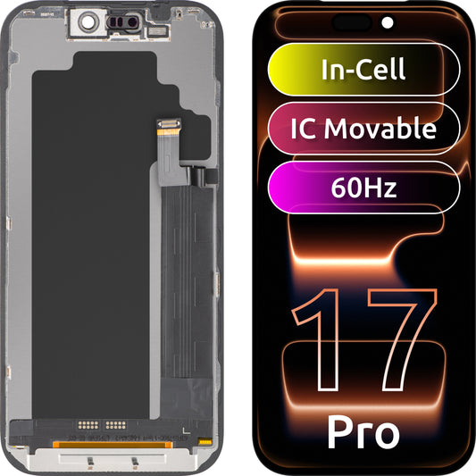 Display con Touchscreen ZY per Apple iPhone 17 Pro, con Cornice, Versione LCD In-Cell IC Movable, Nero