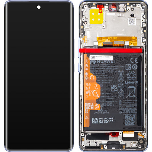 Display touchscreen Huawei nova 9, con cornice e batteria, blu stellato, Service Pack 02354NUF