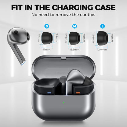 Tappi Tech-Protect per Samsung Galaxy Buds3 Pro, Taglia S / M / L, Neri