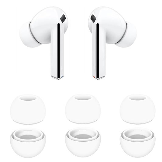 Tappi Techsuit ET3 per Samsung Galaxy Buds3 Pro, Taglia S / M / L, Bianchi