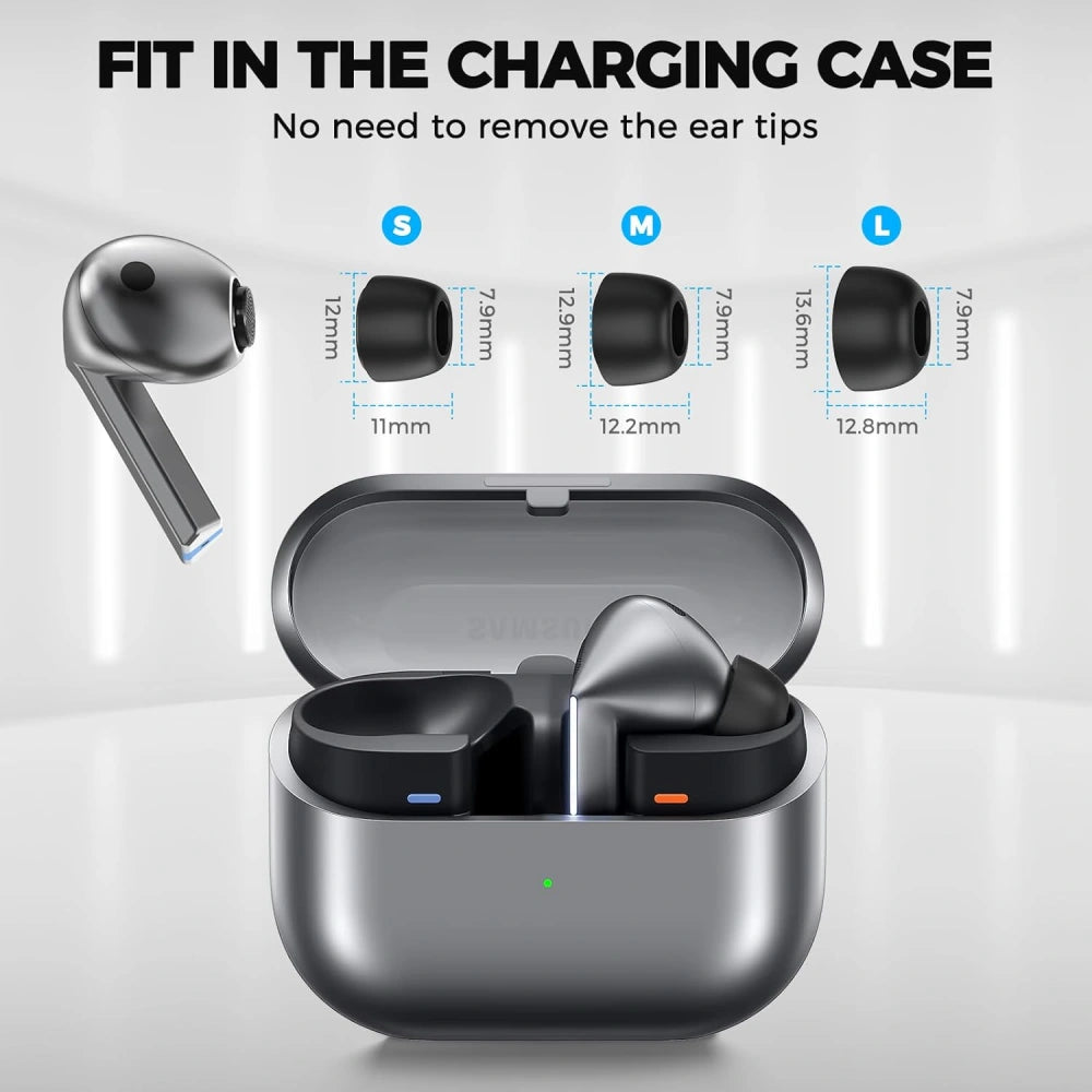 Tappi Techsuit ET3 per Samsung Galaxy Buds3 Pro, Taglia S / M / L, Bianchi