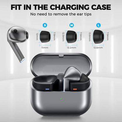 Tappi Techsuit ET3 per Samsung Galaxy Buds3 Pro, Taglia S / M / L, Bianchi