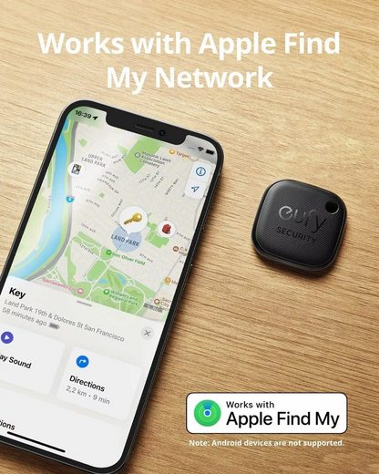 Eufy Security SmartTrack Link per iOS Series, Set da 4 pezzi, Nero E87B0012