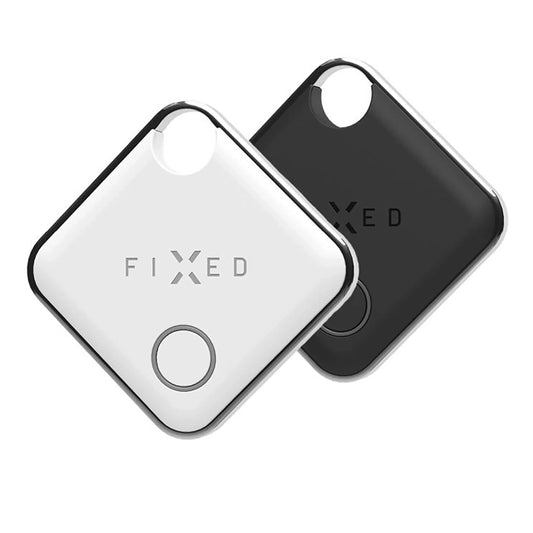 Fixed SmartTag Duo per iOS, Set 2 Pezzi, Bianco / Nero