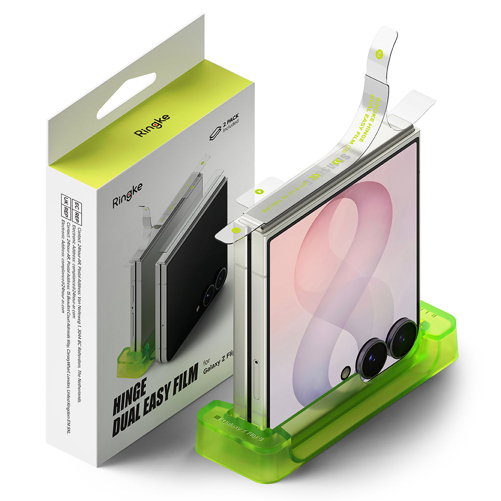 Pellicola protettiva per cerniera Ringke Dual Easy per Samsung Galaxy Z Flip8 F776, plastica, set da 2 pezzi