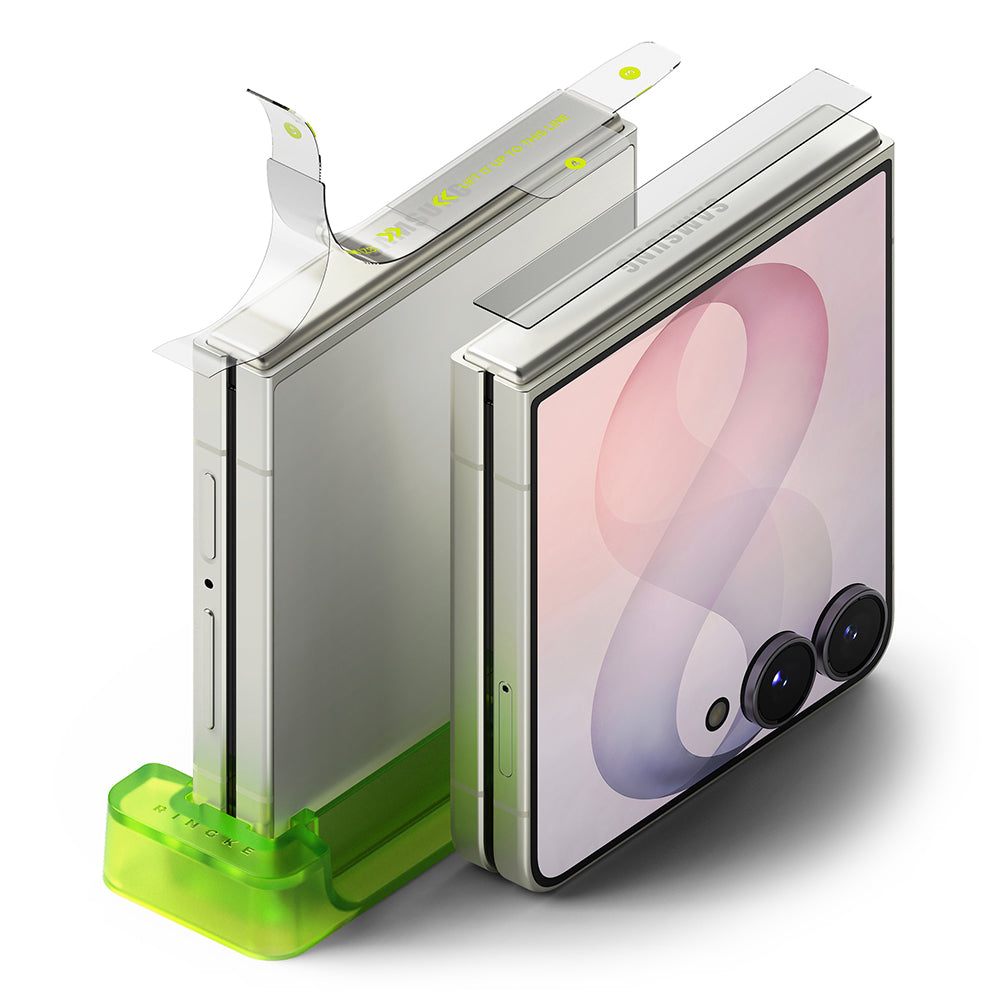 Pellicola protettiva per cerniera Ringke Dual Easy per Samsung Galaxy Z Flip8 F776, plastica, set da 2 pezzi