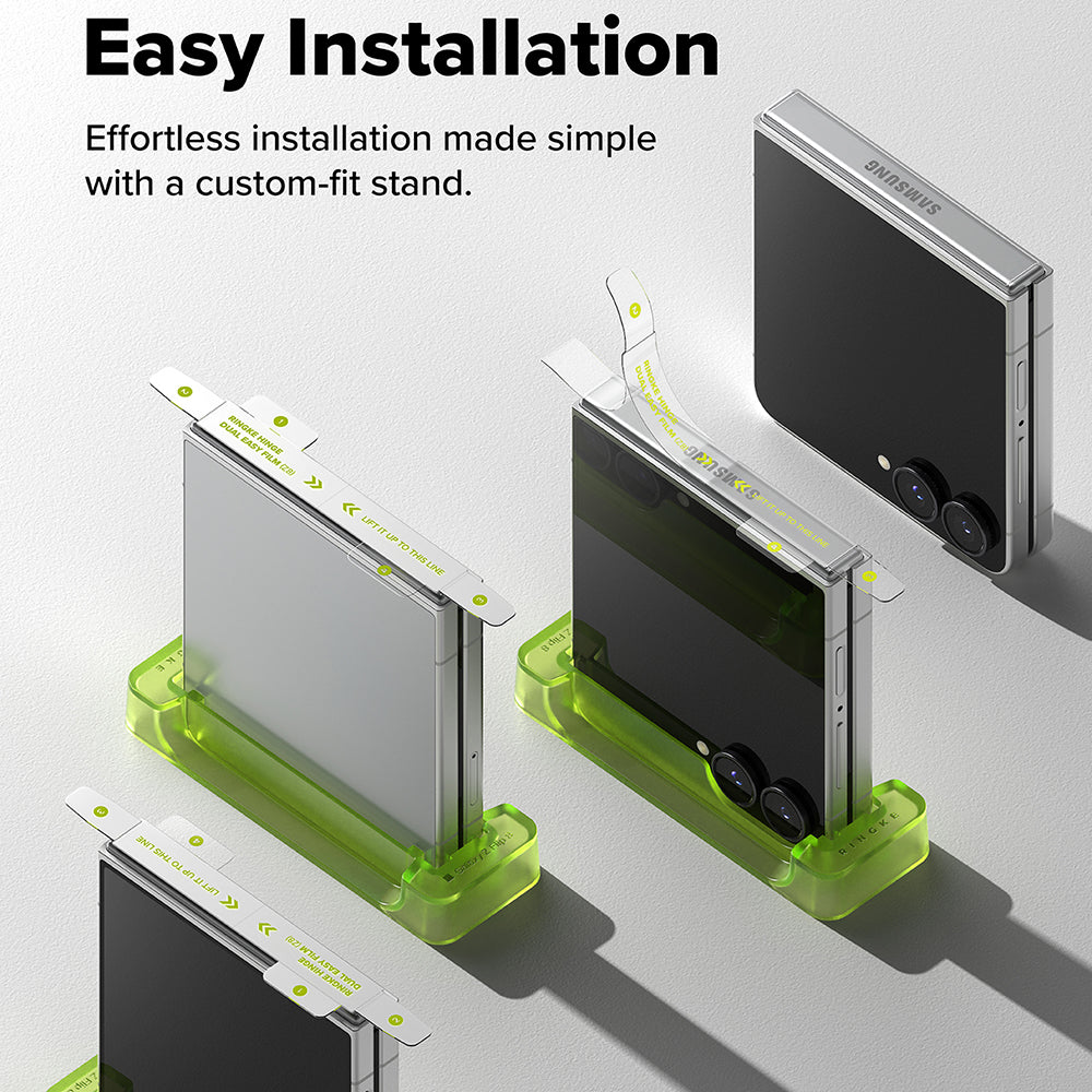 Pellicola protettiva per cerniera Ringke Dual Easy per Samsung Galaxy Z Flip8 F776, plastica, set da 2 pezzi