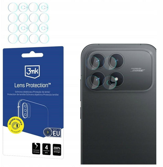 Pellicola protettiva per fotocamera posteriore 3MK Lens per Xiaomi Poco F8 Pro, vetro flessibile, set da 4 pezzi, trasparente